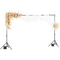 VEVOR Backdrop Stand, 198 x 300 cm Adjustable Photo Backdrop Stand Kit, Portable Background Backdrop Stand with 5 Crossbars, Heavy Duty Projector Scre