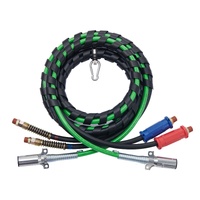 VEVOR 12FT Semi Truck Air Lines Kit with 2PCS Glad Hands, 3-in-1 Air Hoses & 7 Way ABS Electric Power Line, with 2PCS Gladhand Handles, 4PCS Seals and