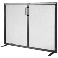 VEVOR Fireplace Screen 1 Panel with Door, Sturdy Iron Mesh Fireplace Screen, 990(L) x780(H)MM Spark Guard Cover, Simple Installation, Free Standing Fi