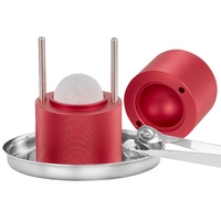 Ice Ball Press, 6cm Ice Ball Maker, Aircraft Al Alloy Ice Ball Press Kit for 60mm Ice Sphere, Ice Press with Tong and Drip Tray, for Whiskey, Cocktail