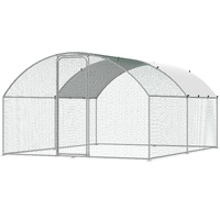 VEVOR Large Metal Chicken Coop, 9.8x12.9x6.5 ft Walk in Chicken Run for Yard with Waterproof Cover, Doom Roof Hen House with Security Lock for Outdoor