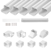 VEVOR Mini Split Line Set Cover 76.2mm W 3110mm L, PVC Decorative Pipe Line Cover For Air Conditioner with 5 Straight Ducts & Full Components Easy to 