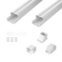VEVOR Mini Split Line Set Cover 76.2mm W 2270mm L, PVC Decorative Pipe Line Cover For Air Conditioner with 2 Straight Ducts & Full Components Easy to 