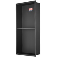 VEVOR 33.02 x 63.5 cm No Tile Shower Niche 304 Stainless Steel, Wall-Inserted Niche Recessed Double Shelves, Sealed Waterproof Rust-Resistant Modern N