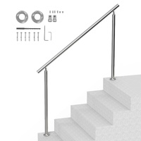 VEVOR Handrails for Outdoor Steps, 59 in/ 150cm Length Stair Hand Rail Kit, Transitional Stainless Steel Railings with Installation Kit, Double-column