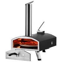 VEVOR Outdoor Pizza Oven, 12" Wood Fired Pizza Ovens, Pellet Pizza Stove with Built-in Thermometer, with Thickened Cordierite, Rotating Pizza Stone, C