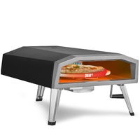 VEVOR Outdoor Pizza Oven, 406.4 mm, Gas Fired Pizza Maker, Portable Outside Stainless Steel Pizza Grill with 360 Rotatable Pizza Stone, Waterproof Cov