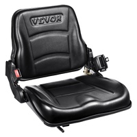 VEVOR Universal Forklift Seat, Fold Down Tractor Seat with Adjustable Angle Back, Micro Switch and Retractable Seatbelt, 16-34 cm Slot Forklift Seat f