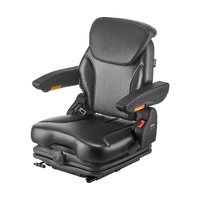 Universal Forklift Seat, Tractor Suspension Seat with Adjustable Back, Armrest, Headrest & Safety Belt, Secure Fold Down Tractor Seat with Micro Switc