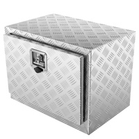 VEVOR Underbody Truck Box, 24"×14"×16" Pickup Storage Box, Heavy Duty Aluminum Diamond Plate Tool Box with Lock and Keys, Waterproof Trailer Storage B