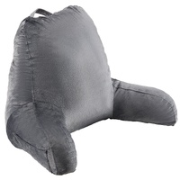 VEVOR Reading Pillow, Large Size Bed Pillow with Shredded Memory Foam, Back Pillow with 3 Pockets and Washable Short Velvet Cloth, Top with Handle, fo