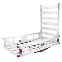 50 x 29.5 x 8.7 in Hitch Cargo Carrier, 500lb Capacity Trailer Hitch Mount Aluminum Cargo Basket with Folding Ramp, Luggage Carrier Rack Fits 2" Hitch