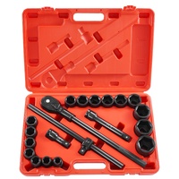 3/4 in Drive Impact Socket Set, 21 Pieces SAE 3/4 in to 2 in, 6 Point Cr-V Alloy Steel for Auto Repair, Easy-to-Read Size Markings, Includes Extension