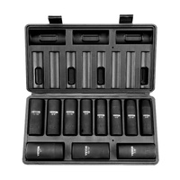 VEVOR 1/2" Drive Impact Socket Set, 11 Piece Deep Socket Set SAE 3/8"-1", 6 Point CR-V Alloy Steel for Auto Repair, Easy-to-Read Size Markings, Rugged