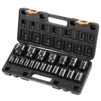 VEVOR Impact Socket Set 1/2 Inches 19 Piece Impact Sockets, Standard Socket Assortment, 1/2 Inches Drive Socket Set Impact Standard SAE (3/8 Inches to