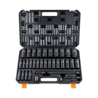 VEVOR 1/2" Drive Deep Impact Socket Set, 34pcs Socket Set Metric （8-36mm） 6 Point Cr-MO Alloy Steel for Auto Repair, Rugged Construction, Includes Hea