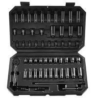 VEVOR 1/4" Drive Impact Socket Set, 55 Piece Deep & Shallow Socket Set SAE 5/32"-9/16" and Metric 4-15mm, 6 Point CR-V Alloy Steel for Auto Repair, Ea