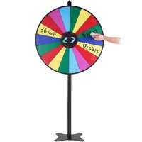 VEVOR 36 inch Spinning Prize Wheel, 18 Slots Spinning Wheel, Roulette Wheel with a Dry Erase and 2 Markers, Tabletop or Floor Standing Win Fortune Spi