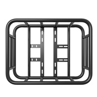 Rear Bike Basket, Medium Bicycle Basket with Cargo Net, Liner & Waterproof Cover, Heavy Duty Bike Back Basket for Adult Women/Men Carrying Dogs, Pets,