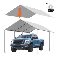 VEVOR Carport Replacement Canopy, 6 x 3 m Potable Garage Tent Top Tarp, UV-Resistant & Waterproof Car Shelter Tarp, Heavy Duty Car Port Cover with Bal