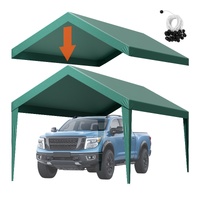 VEVOR Carport Replacement Canopy, 6 x 3 m Potable Garage Tent Top Tarp, UV-Resistant & Waterproof Car Shelter Tarp, Heavy Duty Car Port Cover with Bal