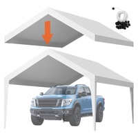 VEVOR Carport Replacement Canopy, 6 x 3.6 m Potable Garage Tent Top Tarp, UV-Resistant & Waterproof Car Shelter Tarp, Heavy Duty Car Port Cover with B