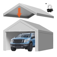 VEVOR Carport Replacement Canopy, 6x 3.6 m Potable Garage Tent Top Tarp with Sidewalls, UV-Resistant & Waterproof, Heavy Duty Car Shelter Tarp with Ba