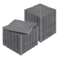 Interlocking Drainage Mat, 31 x 31 cm Modular Interlocking Cushion, 40 Pcs Splicing Drainage Mats, Non-Slip Gray PP Drainage Floor Tile and Shower Mat