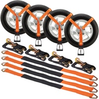 VEVOR Ratchet Tie Down Straps Kit, 5.08" x 304.8" Tire Straps, 2500kgs Working Load, 11023 LBS Breaking Strength, Car Tie Down Straps with Snap Hooks 