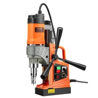 Magnetic Drill, 1450W Motor 1.6 in Boring Diameter, 2810 lbf Portable Electric Mag Drill Press, with 2 Coring Bits, Variable Speed, Drilling Machine f