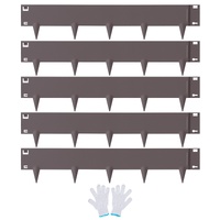 VEVOR Steel Landscape Edging, 5-pack Steel Garden Edging Borders, 39" L x 5" H Strips, Hammer-in Edging Border, Bendable Metal Landscape Edging for Ya