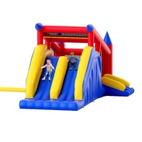 VEVOR Inflatable Bounce House, Outdoor High Quality Playhouse Trampoline, Jumping Bouncer with Blower, Slide, and Storage Bag, Family Backyard Bouncy 
