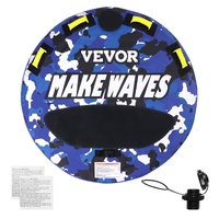 VEVOR Towable Tube for Boating, 1-2 Riders Inflatable Boat Tubes and Towables, 340 lbs, 51.8" Round Water Sport Towable Tube for Boat to Pull, Full Ny