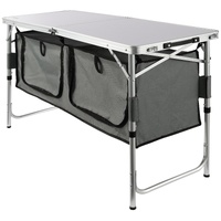 VEVOR Camping Kitchen Table, Quick set-up Folding Camping Table with A Carrying Bag, 3 Adjustable Heights, MDF Camping Table, Ideal for Outdoor Picnic