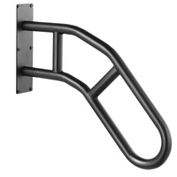 VEVOR Handrails for Outdoor Steps, 29" Length Wall Mount Safety Railings for 1-3 Steps, U-Shaped Handrail with Matte Black Finished, Stair Handrails f