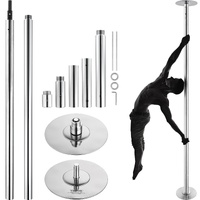 VEVOR Professional Dancing Pole, Spinning Static Dancing Pole Kit, Portable Removable Pole, 45mm Heavy-Duty Stainless Steel Pole, Height Adjustable Fi
