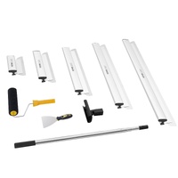 VEVOR Drywall Skimming Blade Set, 10/16/24/32/40 in Skimming Blades + 34-81.6 in Extension Handle Pole, Stainless Steel Knife Professional Skim Coat T