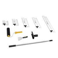 VEVOR Drywall Skimming Blade Set, 7/10/14/16/24 in Skimming Blades + 34 - 81.6 in Extension Handle Pole, Stainless Steel Knife Professional Skim Coat 