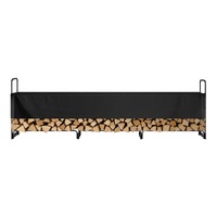 VEVOR Firewood Rack with Waterproof Cover, 383 x 36 x 117 cm Outdoor Firewood Holder, 660lb Weight Capacity, 1/2 Cord Log Holder, Half-Covered, Powder