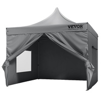 VEVOR  304.8 x 304.8 cm Pop up Canopy with Removable Sidewalls, Instant Canopies Portable Gazebo & Wheeled Bag, UV Resistant Waterproof, Enclosed Cano