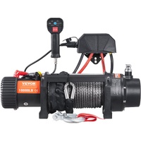 VEVOR Electric Winch, 4536 kg Load Capacity Nylon Rope Winch, IP67 8.9 mm x 25.9 m ATV Winch with Wireless Handheld Remote & Hawse Fairlead for Towing