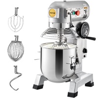 VEVOR Commercial Stand Mixer, 850W Heavy Duty Electric Food Mixer, 15Qt Stainless Steel Bowl with 3 Speeds Adjustable 113/184/341 RPM, Dough Hook Whis