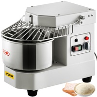 VEVOR Commercial Dough Food Mixer, 8L Large Capacity Stainless Steel Mixer with Bowel, Hook, Shield, Reset Button, 450W Tilt-Head Kitchen Dough Mixers