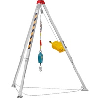 VEVOR Confined Space Tripod Kit, 2600 lbs Winch, Confined Space Tripod 8' Legs and 98' Cable, Confined Space Rescue Tripod 32.8' Fall Protection, Harn