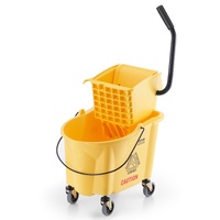 VEVOR Mop Bucket with Wringer, 26 Qt. Commercial Mop Bucket with Side Press Wringer, Side-Press Mop Bucket and Wringer Combo on Wheels, for Profession