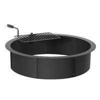 Fire Pit Ring, Fire Pit Insert with Barbecue Fire Ring, 35-In Outer/31-In Inner Diameter, 8.5in Height, Carbon Steel Liner DIY Campfire Ring above/In-