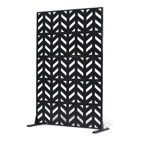 VEVOR Metal Privacy Screen, 47" W x 72" H, Outdoor Privacy Screens 5-Panel, Freestanding Outdoor Divider with Stand, Decorative Garden Steel Privacy F