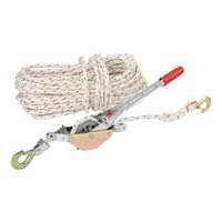 VEVOR Rope Puller, 3/4 Ton Pulling Capacity, with 30.48 m of 15 mm dia. Rope, 2 Hook, Come Along Winch, Heavy Duty Ratchet Power Puller Tool for Movin