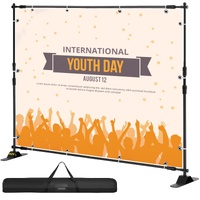 VEVOR Telescopic Backdrop Banner Stand 8' x 8' Banner Stand Adjustable Step and Repeat Backdrop Banner Stand Retractable Banner Stand with Carrying Ba