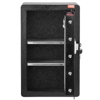 Single Door 3.5 cu.ft Safe Box with Key Lock & Password, Safe Lock Box with Fireproof Bag, Key Rack, LED Light, and 2 Shelves for Money, Documents, Je